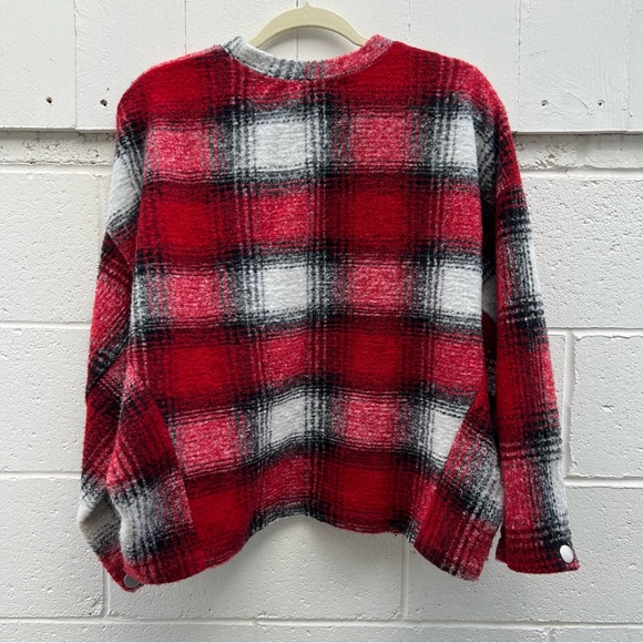 Zara women’s bat wing sleeve flannel shirt. - Picture 5 of 7